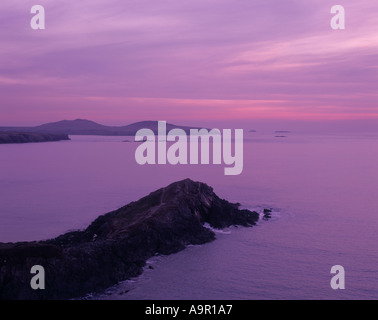 Whitesands Bay Saint Davids Pembrokeshire nel Galles al tramonto Foto Stock