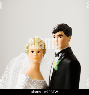 Close up della sposa e lo sposo figurine Foto Stock