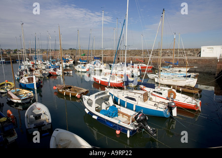 Barche ormeggiate nel porto North Berwick Scozia UK Foto Stock