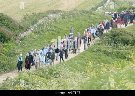 La Cappella di San Aldhelm presso il St Aldhelm s capo Dorset Regno Unito Foto Stock