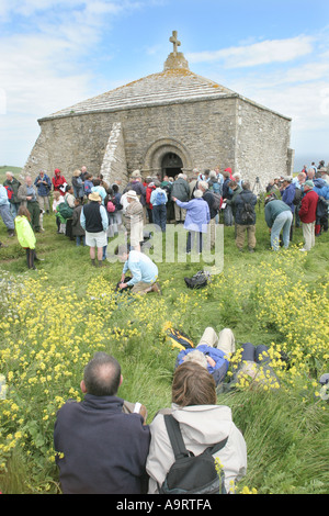 La Cappella di San Aldhelm presso il St Aldhelm s capo Dorset Regno Unito Foto Stock