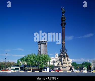 COLUMBUS PAESEIG COLONNA DE COLON Barcellona Catalonia Spagna Foto Stock