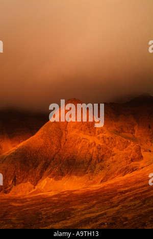 Tramonto sulla Cuillin da Glen fragili. Foto Stock