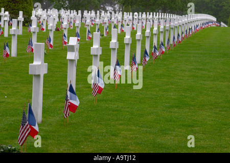 Cimitero Americano a Coleville sur Mer Normandia Francia Foto Stock