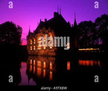 Spettacolo di Suoni e Luci CHATEAU AZAY LE RIDEAU Indre et Loire Francia ! Non rilasciato! Foto Stock