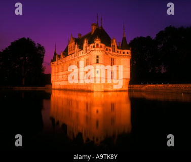 Spettacolo di Suoni e Luci CHATEAU AZAY LE RIDEAU Indre et Loire Francia ! Non rilasciato! Foto Stock