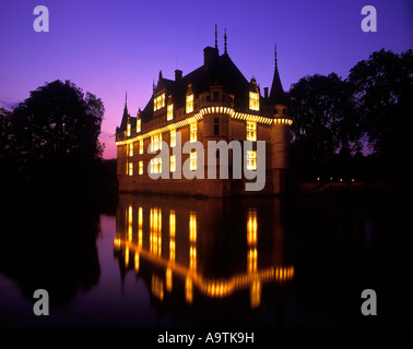 Spettacolo di Suoni e Luci CHATEAU AZAY LE RIDEAU Indre et Loire Francia ! Non rilasciato! Foto Stock