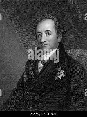 JOHANN WOLFGANG von Goethe (Francoforte sul Meno 1749 - Weimar 1832 scrittore tedesco e lo scienziato Foto Stock