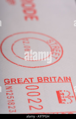 Royal Mail spedizione frank busta timbro Foto Stock