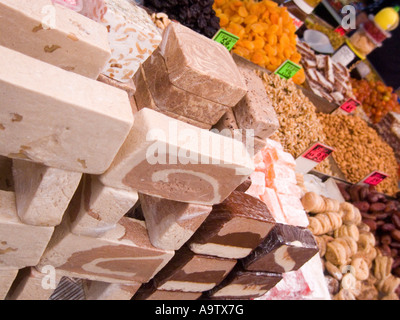 Visualizzazione di halva in Mahane Yehuda Market Gerusalemme Israele Foto Stock