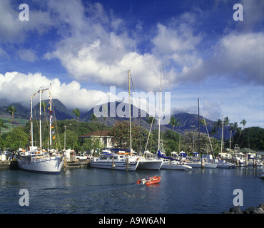 1994 HISTORIC YACHTS QUAY LAHAINA HARBOR MAUI HAWAII USA Foto Stock