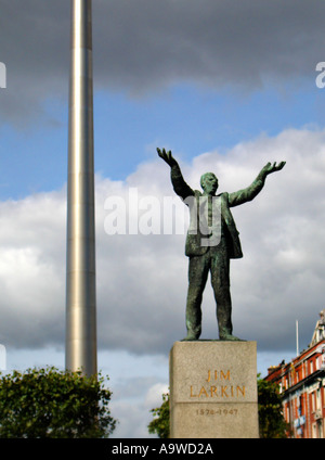 Jim Larkin e Guglia di Dublino Foto Stock