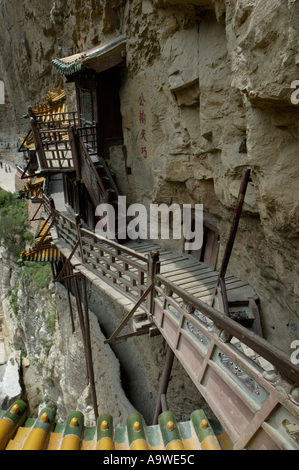 Il Hengshan monastero sospeso / tempio nei pressi di Datong, Shanxi, Cina Foto Stock