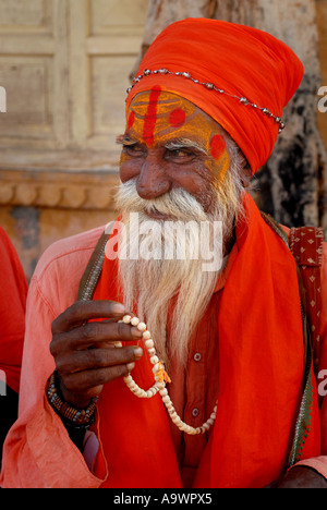 Holyman città dorata di Jaisalmer Rajasthan in India Foto Stock