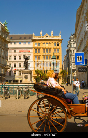 Carrozza a cavallo presso Graben Vienna Austria UE Foto Stock