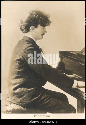 Cartolina Paderewski 1910 Foto Stock