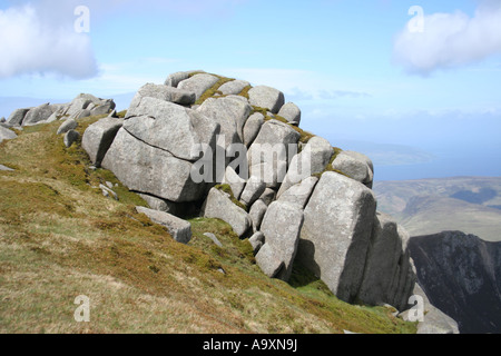 Sperone roccioso Caisteal Abhail Isle of Arran Scozia Maggio 2007 Foto Stock