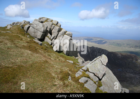 Sperone roccioso Caisteal Abhail Isle of Arran Scozia Maggio 2007 Foto Stock