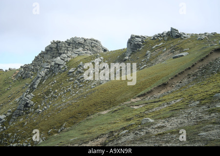 Sperone roccioso Caisteal Abhail Isle of Arran Scozia Maggio 2007 Foto Stock