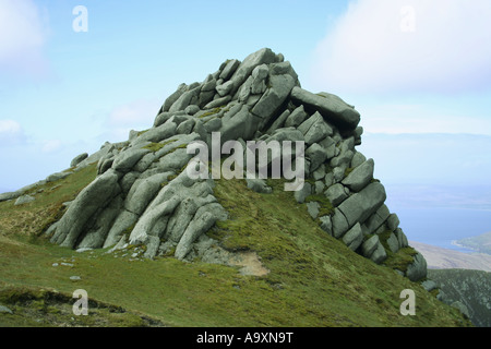 Sperone roccioso Caisteal Abhail Isle of Arran Scozia Maggio 2007 Foto Stock