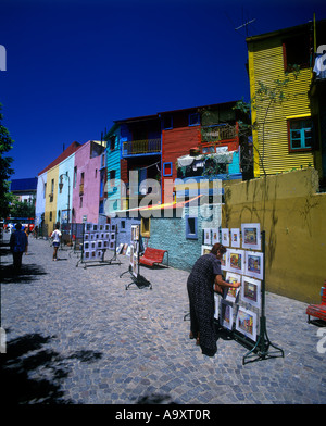 Arte bancarelle PASAJE CAMINITO LA BOCA CAMINITO BUENOS AIRES ARGENTINA Foto Stock