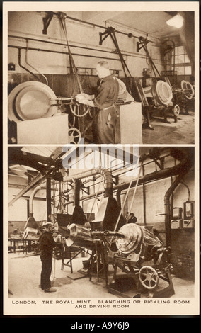 Scottare le monete di essiccazione Foto Stock