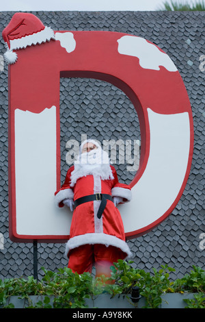 Babbo Natale sul tetto Foto Stock