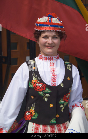 Donna in Costume Lettone Foto Stock
