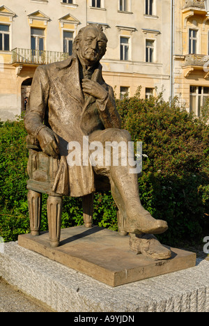 Monumento di Goethe, il resort per la salute di Marianske Lazne, Marienbad, West Bohemia Repubblica Ceca Foto Stock