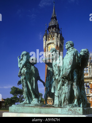 RODIN LES SEI BOURGEOIS CALAIS NORD PAS DE CALAIS FRANCIA Foto Stock