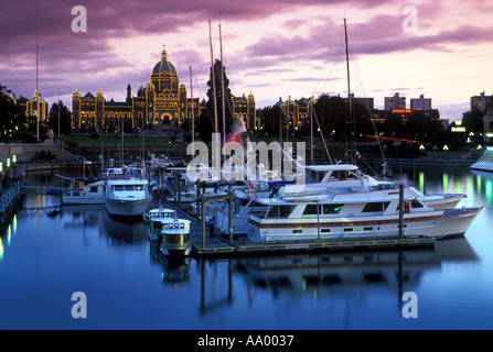 Tramonto sul porto Victoria Canada Foto Stock