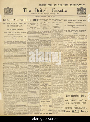 Titolo di giornale 1926 Foto Stock