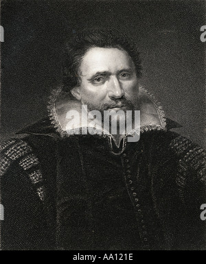 Ben Jonson, aka Benjamin Johnson, 1572 - 1637. Rinascimento inglese Drammaturgo, poeta e attore. Foto Stock