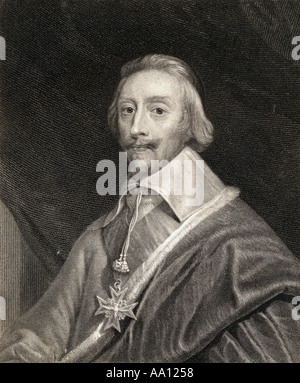 Il Cardinale Armand Jean du Plessis, primo duca di Richelieu e Fronsac, aka Red Eminenza, 1585-1642. Assistere francese, il nobile e più. Foto Stock