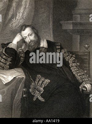 Henry Percy, 9° Conte di Northumberland, 1564 - 1632. Nobile inglese, Cattolica imprigionato per sospetto di complicità nella trama di polvere da sparo Foto Stock