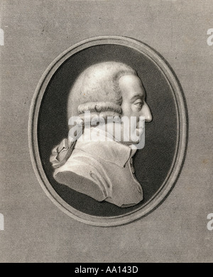 Adam Smith, 1723 - 1790. Scozzese filosofo sociale. Foto Stock