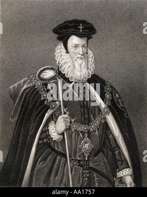 William Cecil, primo Baron Burghley, 1520 - 1598. Statista inglese, consulente capo della Regina Elisabetta I e signore tesoriere alta. Foto Stock