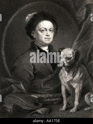 William Hogarth, 1697 - 1764. Il pittore inglese, printmaker, pittoriche satiro, critico sociale e fumettista editoriale. Foto Stock