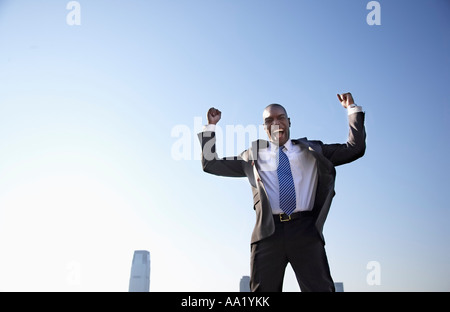 Imprenditore all'aperto Foto Stock