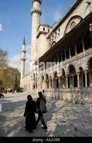 La Moschea Süleymaniye, piazzale antistante, istanbul, Turchia Foto Stock