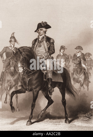 Baron von Steuben chi era responsabile della formazione dei soldati americani di esercito continentale, 1778. Foto Stock