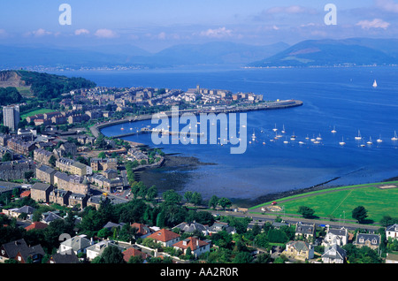 Gourock e fiume Clyde estuario, Firth of Clyde, Clydeside, Strathclyde, Scozia, paesaggio, viaggi, turismo, costa, coasta Foto Stock