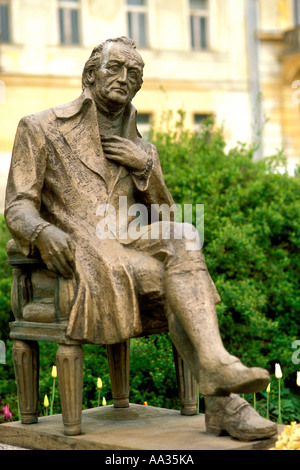 Repubblica ceca Marianske Lazne statua di Goethe Foto Stock