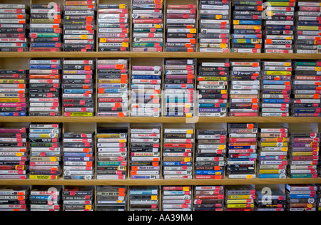 Musica Cassette in negozio Foto Stock