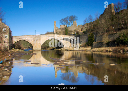 Ponte sul Fiume Tees a Barnard Castle, Regno Unito Foto Stock