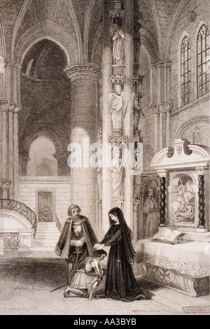 Strasburg Cattedrale, Margherita D'Angiò, 1429 - 1482. Regina del re Enrico VI d'Inghilterra. Foto Stock