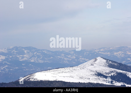 Vista dalla cima del Kopaonik Mountain Foto Stock
