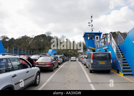 A bordo del re Harry Ferry Cornwall Regno Unito Foto Stock