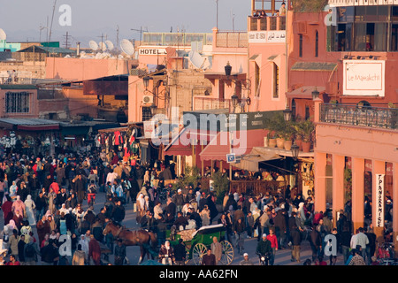 Piazza Jemaa el Fna a Marrakech marrakech marocco Foto Stock