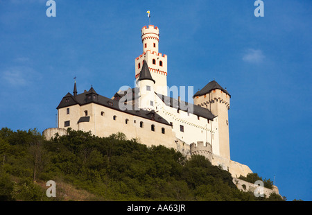 Castello di Marksburg, un castello sul Reno sul fiume Reno, Renania-Palatinato, Germania Foto Stock